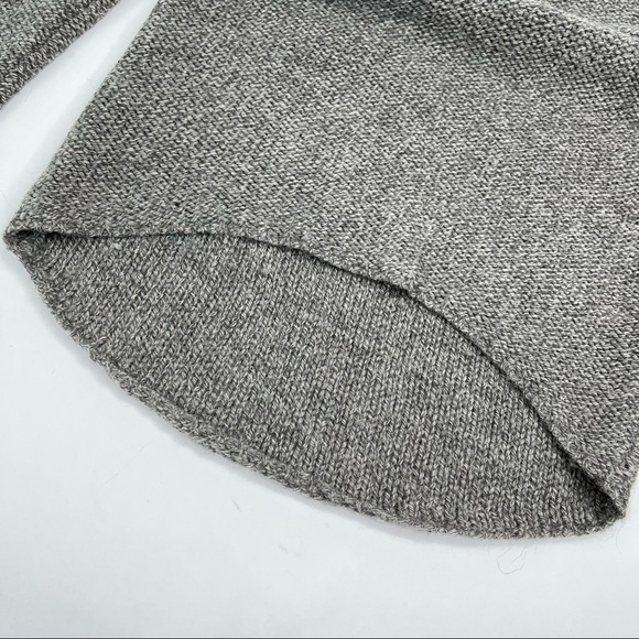 Helmut LANG Smokey Grey Wool & Alpaca Blend Asymmetrical Long Sleeve Sweater Top - Picture 7 of 12